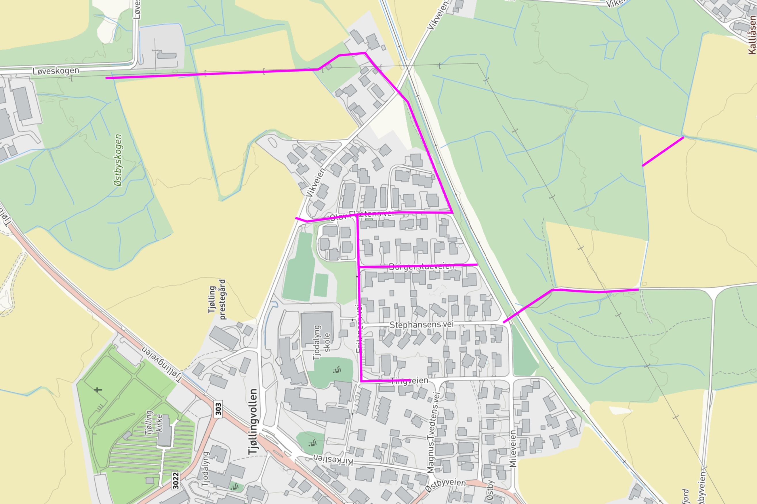 Oversiktskart Tjøllingvollen
