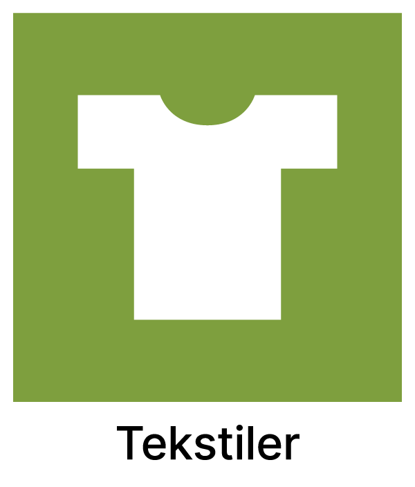 Kildesorteringsmerket for tekstiler.