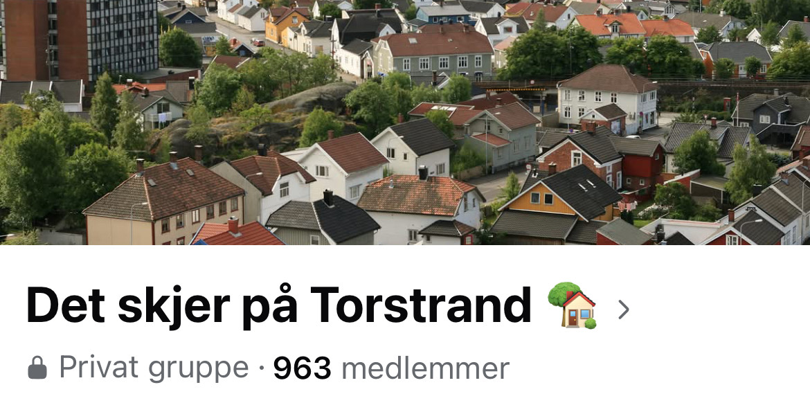 Skjermdump av Facebook-gruppa "Det skjer på Torstrand"