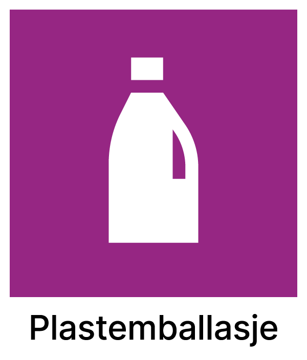 Sorteringsmerke for plastemballasje